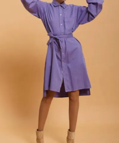 Cali Dreaming Lotus Shirt Dress In Lavender