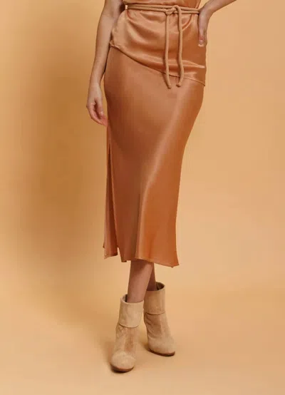 Cali Dreaming Slip Midi Skirt In Dune In Multi
