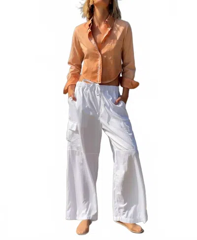 Cali Dreaming Wade Poplin Trouser In White