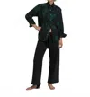 Cali Dreaming Women's Collared Boy Shirt In Tartan Tie Dye In Black