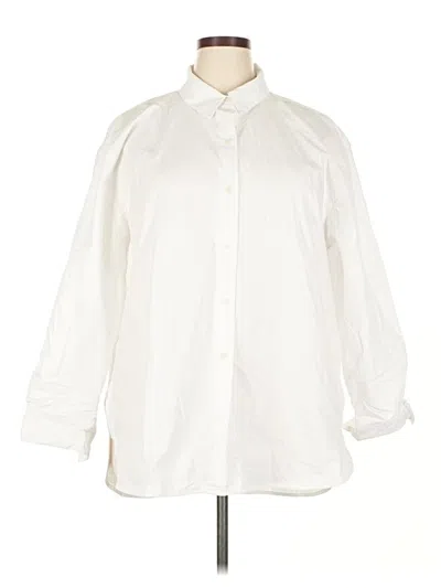 Pre-owned Calia 3/4 Sleeve Button Down Shirt In White