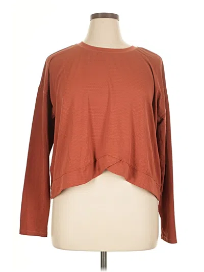Pre-owned Calia 3/4 Sleeve T-shirt In Brown
