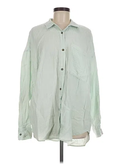 Pre-owned Calia Long Sleeve Button Down Shirt In Green