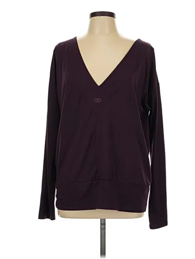 Pre-owned Calia Long Sleeve Henley Shirt In Burgundy