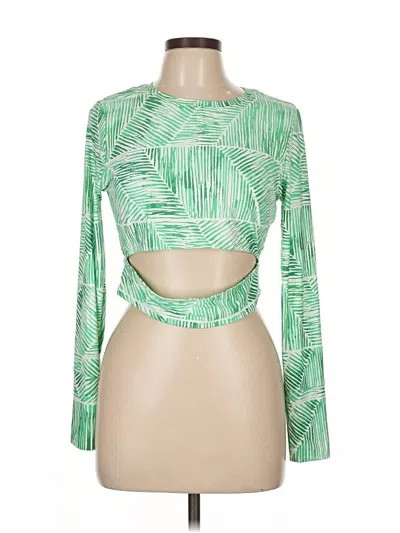 Pre-owned Calia Long Sleeve T-shirt In Green