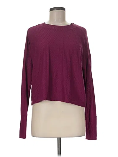 Pre-owned Calia Long Sleeve Top Burgundy Crew Neck Tops