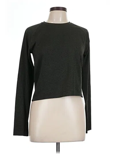 Calia Long Sleeve Top Gray Crew Neck Tops