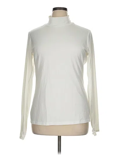 Pre-owned Calia Long Sleeve Top Ivory Turtleneck Tops