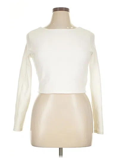 Pre-owned Calia Long Sleeve Top Ivory Turtleneck Tops
