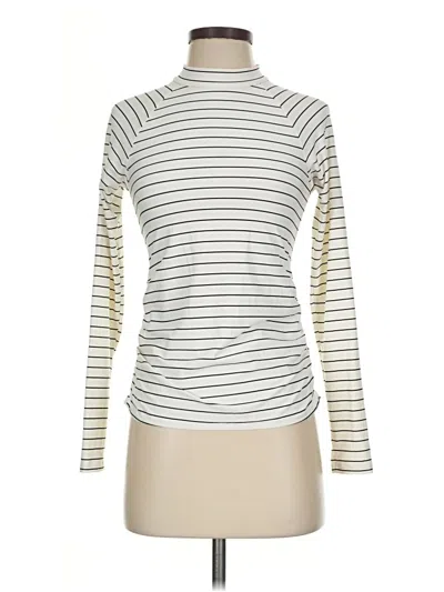 Pre-owned Calia Long Sleeve Top Ivory Turtleneck Tops