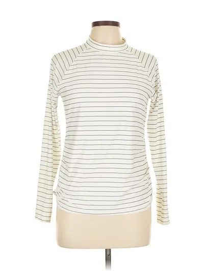 Pre-owned Calia Long Sleeve Top Ivory Turtleneck Tops In White