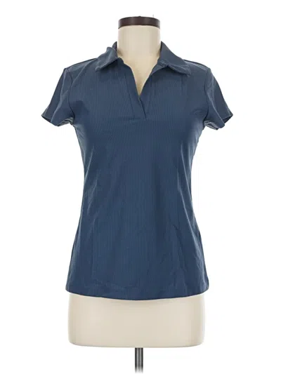 Pre-owned Calia Short Sleeve Blouse In Blue