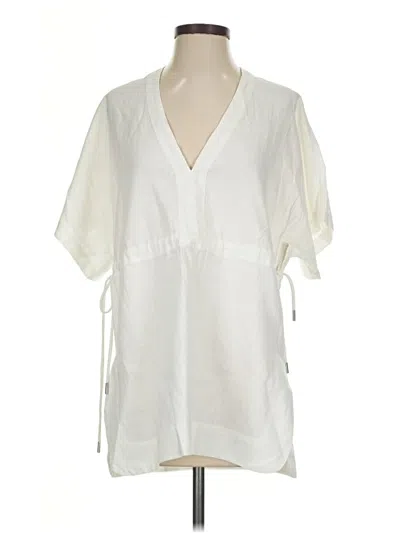 Pre-owned Calia Short Sleeve Blouse In Ivory