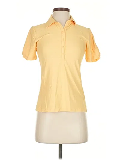 Pre-owned Calia Short Sleeve Blouse In Yellow