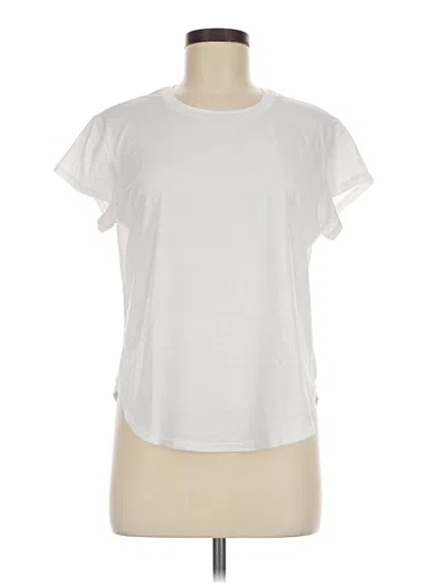 Pre-owned Calia Short Sleeve Top White Crew Neck Tops