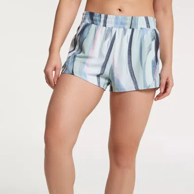 CALIA CALIA SHORTS WOMEN SUCCULENT STRIPED STRETCH MID-RISE PERFORMANCE SRT113