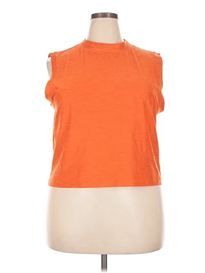 Pre-owned Calia Sleeveless Top Orange Mock Neckline Tops