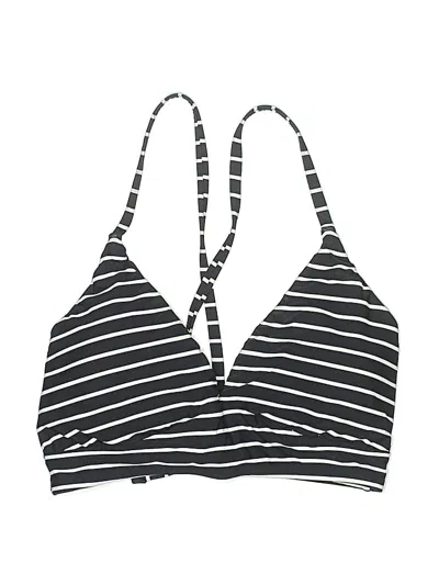 Pre-owned Calia Swimsuit Top Black Stripes Pattern Swimwear