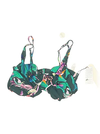 Pre-owned Calia Swimsuit Top Green Print Pattern Swimwear