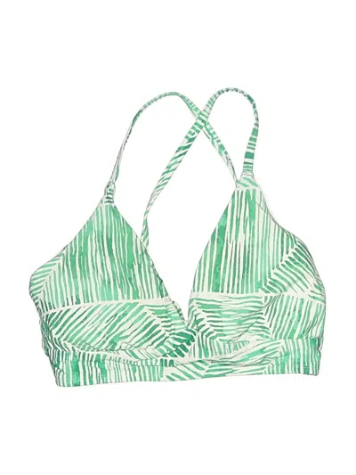 Pre-owned Calia Swimsuit Top Green Print Pattern Swimwear