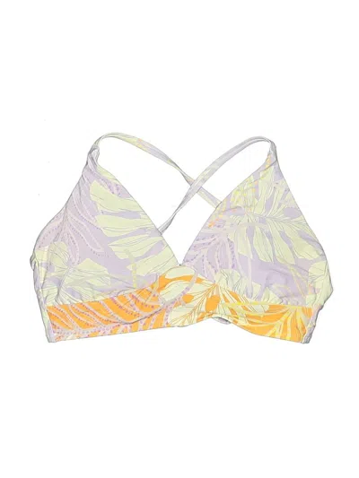 Pre-owned Calia Swimsuit Top Yellow Print Pattern Swimwear