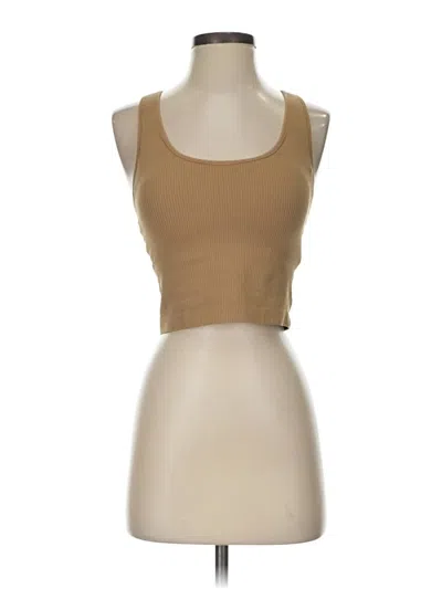 Pre-owned Calia Tank Top Tan Strapless Neckline Tops In Brown