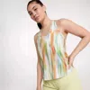 Calia Tank Top Women's Multi Filtered Flora Twist Back Performance Srt139 In Multi