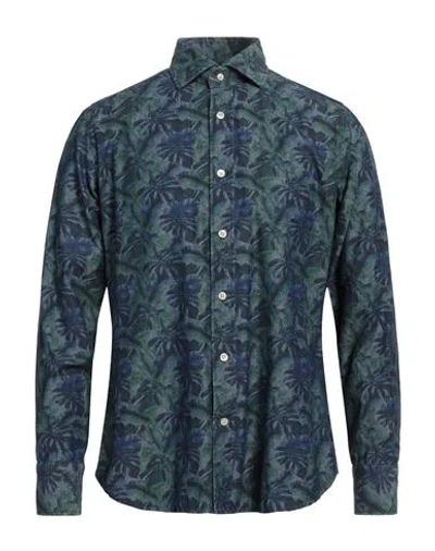 Caliban 820 Man Shirt Navy Blue Size 17 Cotton