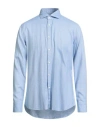 Caliban 820 Man Shirt Blue Size 17 ½ Cotton, Lyocell In Blue