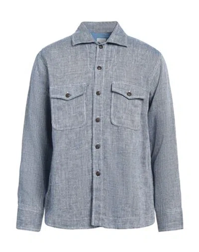 Caliban 820 Man Shirt Blue Size M Linen