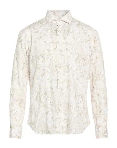 Caliban 820 Man Shirt Cream Size 17 Cotton In White
