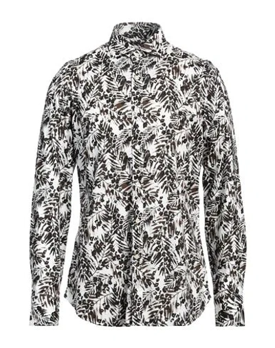 Caliban 820 Man Shirt Dark Brown Size 15 ½ Linen, Cotton
