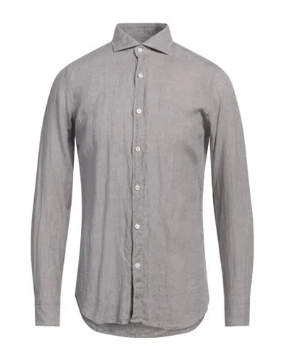 Caliban 820 Man Shirt Taupe Size 15 ¾ Cotton In Grey