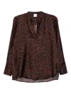 Caliban Animal-print Blouse In Brown
