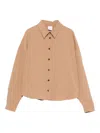 Caliban Button-front Collared Shirt In Nude
