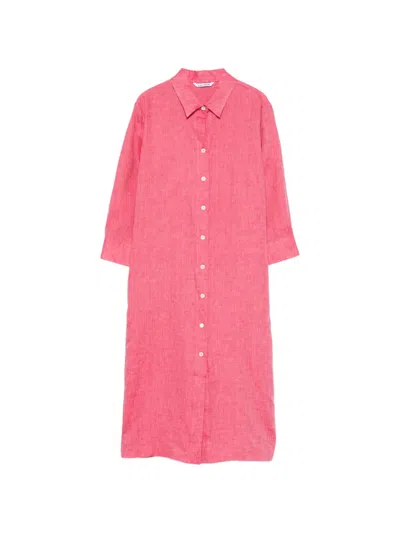 Caliban Buttoned Shirt Mini Dress In Pink