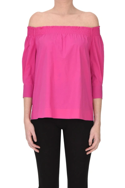 Caliban Cotton Blouse In Pink
