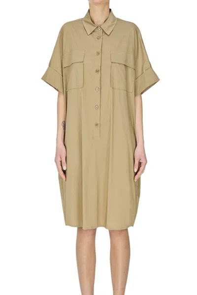 Caliban Cotton Dress In Brown