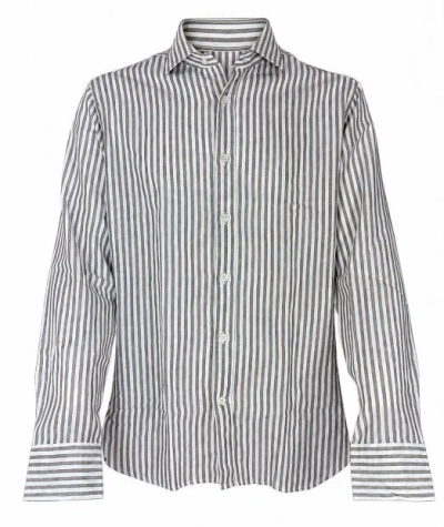 Caliban Vertical-stripe Long-sleeve Shirt In Multi