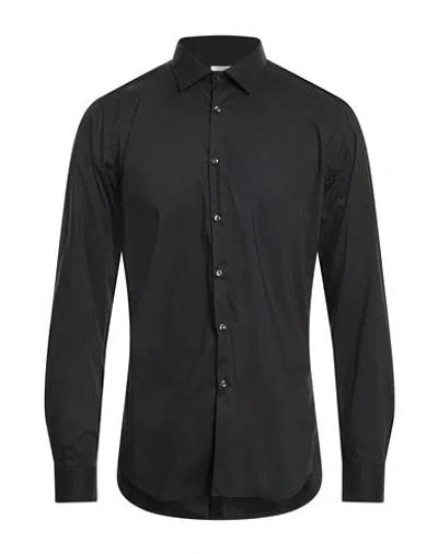 Caliban Man Shirt Black Size 17 Cotton, Polyamide, Elastane