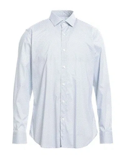 Caliban Man Shirt Blue Size 16 ½ Cotton, Elastane In White