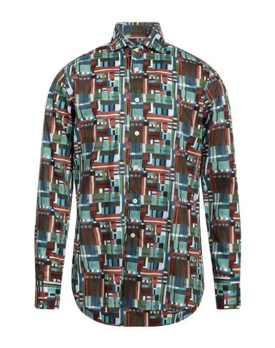 Caliban Man Shirt Green Size 16 Cotton
