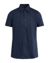 Caliban Man Shirt Midnight Blue Size 15 ½ Cotton, Polyamide, Elastane In Blue