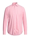 Caliban Man Shirt Salmon Pink Size 16 Cotton In Pink
