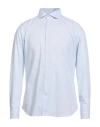 Caliban Man Shirt Sky Blue Size 16 Cotton In Blue