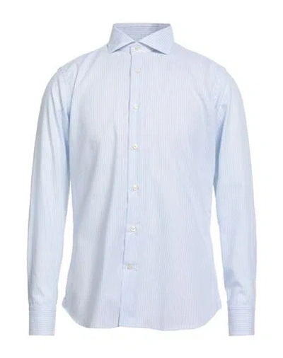 Caliban Man Shirt Sky Blue Size 16 Cotton