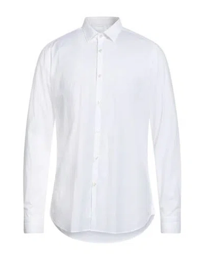 Caliban Man Shirt White Size 17 Cotton, Elastane