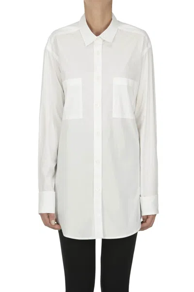 Caliban Oversized Cotton Shirt In White
