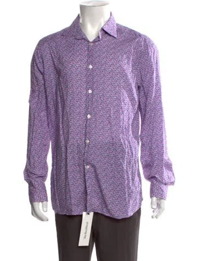 Pre-owned Caliban Patterned Long Sleeve Dress Shirt In Purple
