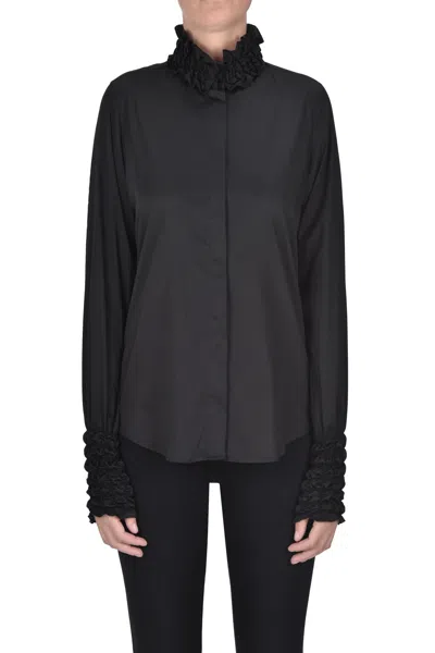 Caliban Ruched Shirt In Black